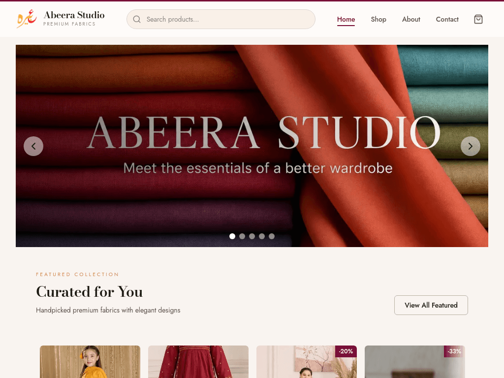 Screenshot of Abeera Studio