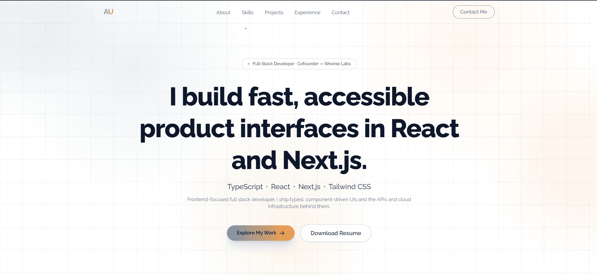 Screenshot of Personal Portfolio